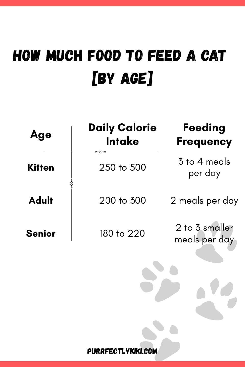 How Much Food to Feed a Cat By Age - Chart IAI