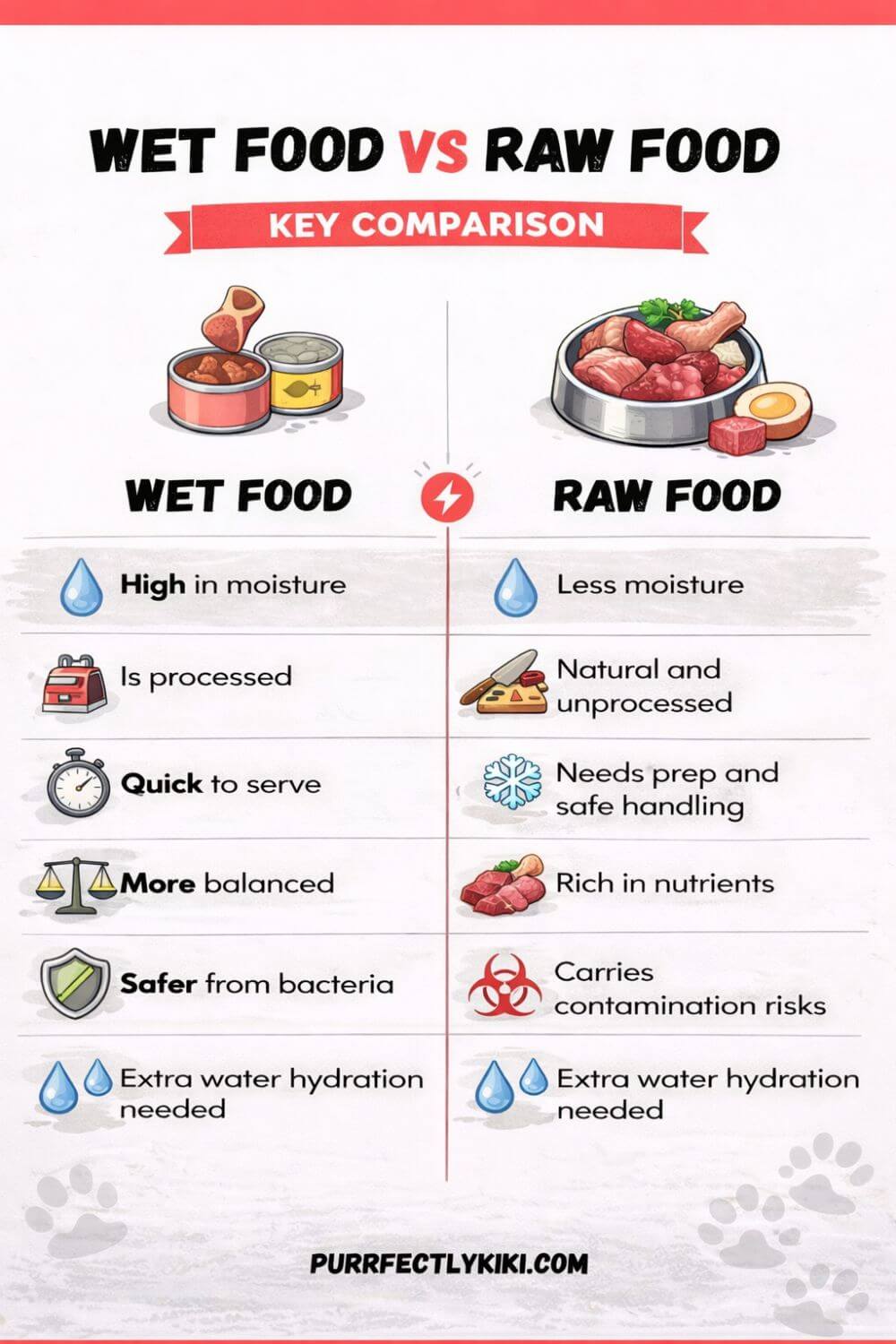 Wet Food vs Raw Food Comparison - IAI
