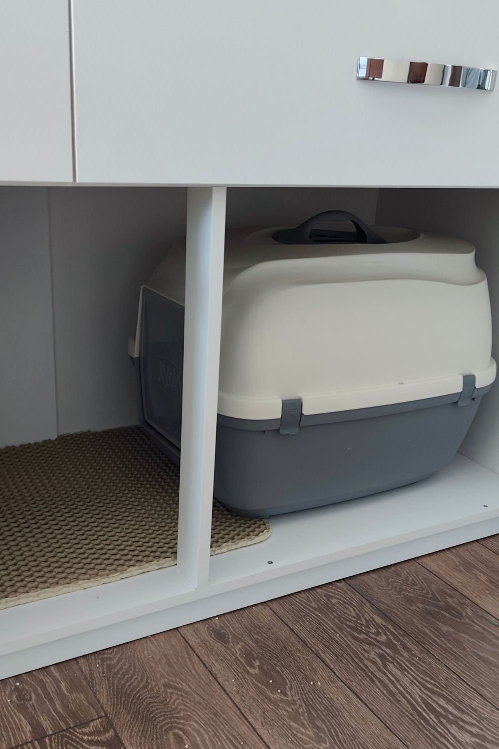 Enclosed Drawer with Access to Closed-Top Cat Litter Box