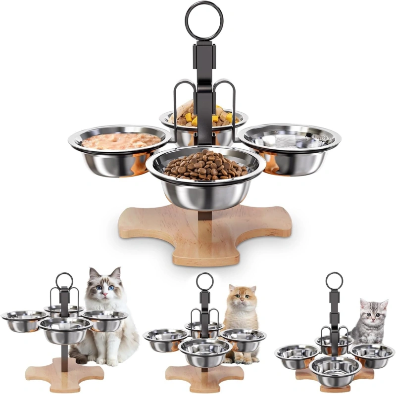 Adjustable Elevated Cat Bowls with Stand