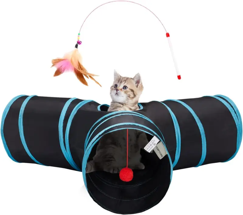 Cat Tunnel Tube Toys 3 Way Collapsible