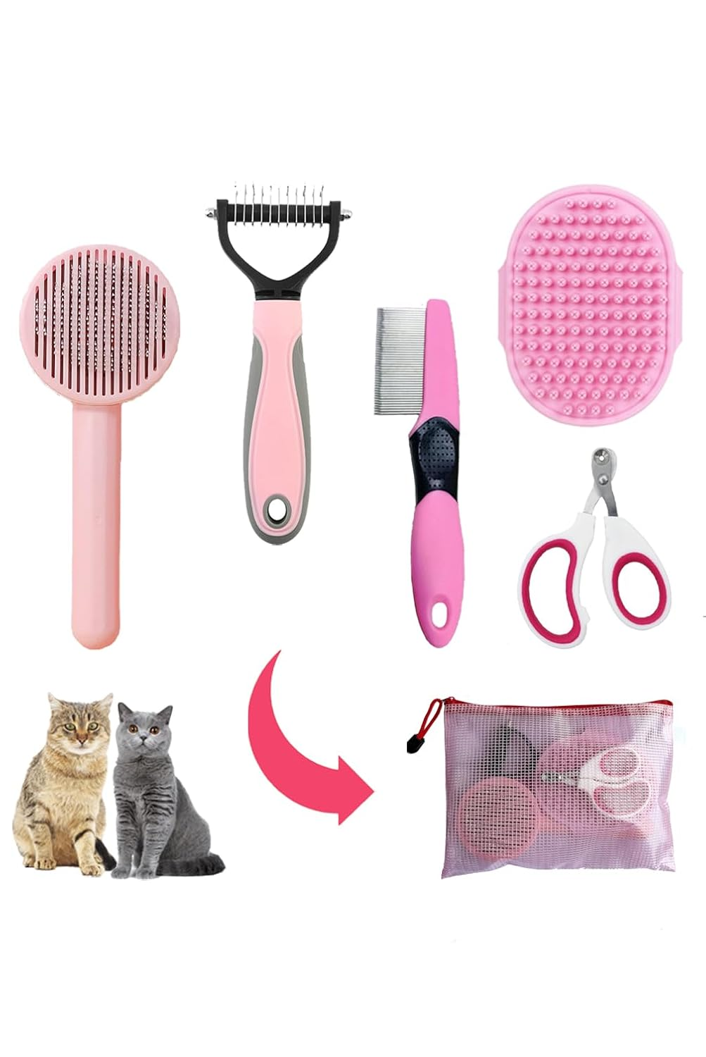 Grooming Kit for Indoor Long-Haired Cats